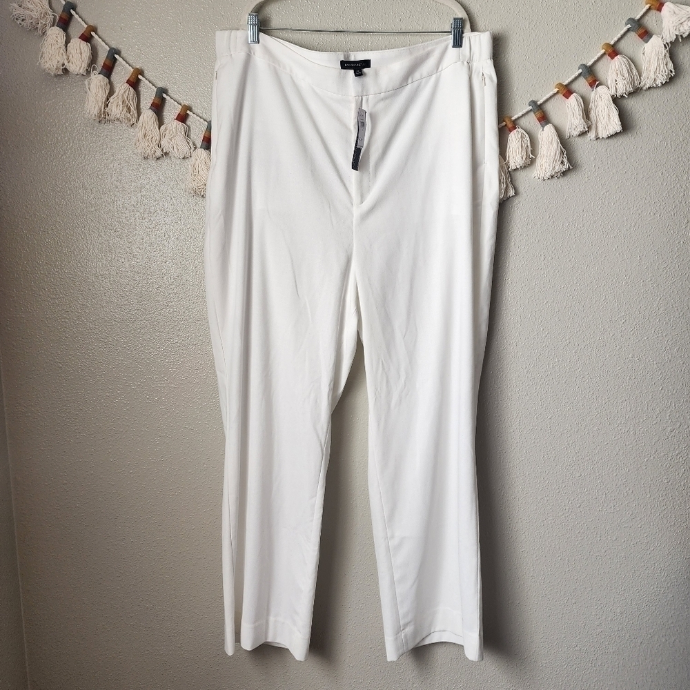 Banana Republic White High Waisted Wide Leg Business Casual Trouser Pants NWT 20